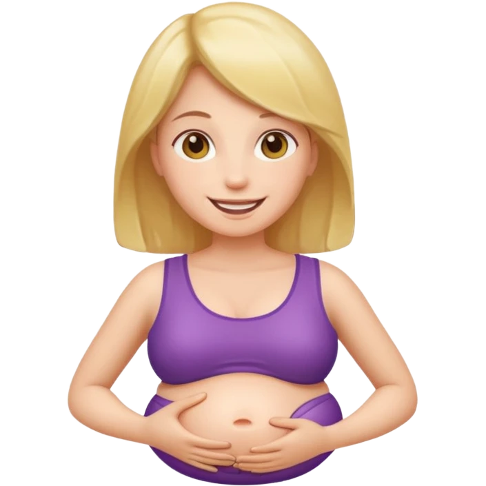 Girl with inflating belly emoji