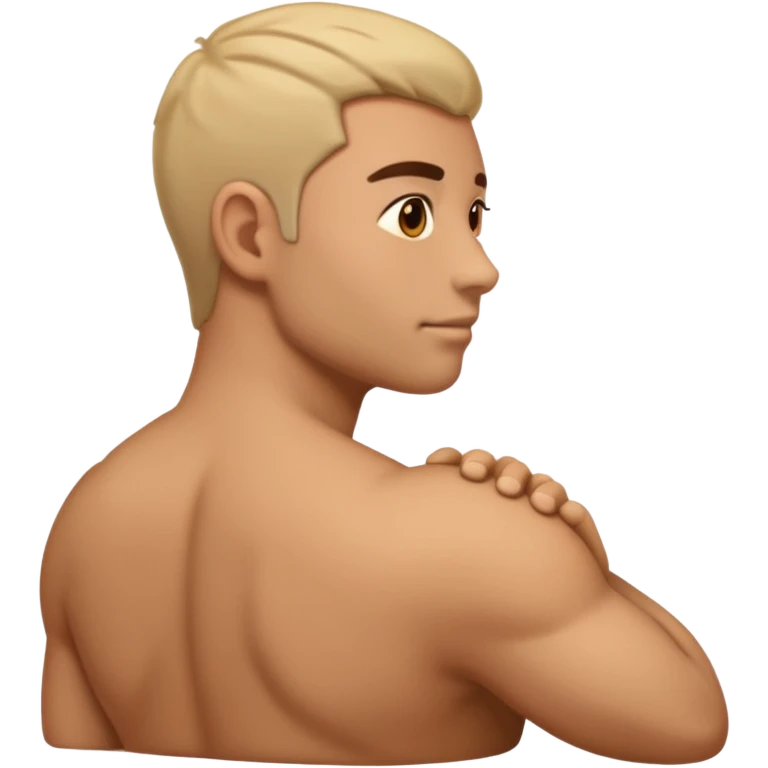 Create a shoulder emoji with all 3 delts visible. Side shoulder view. Arms down and show only shoulder part emoji