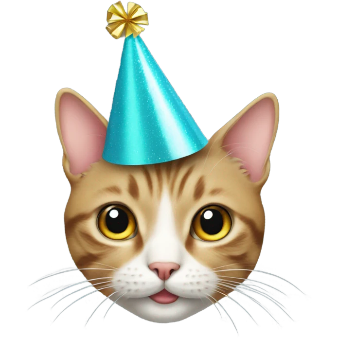 Cat with party hat on  emoji