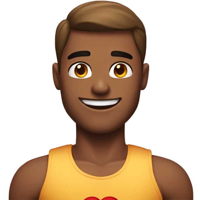 smiling muscular man pose with heart eyes emoji