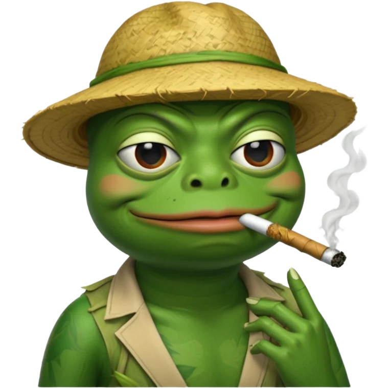 лягушка пепе курит бамбук во вьетнаме emoji