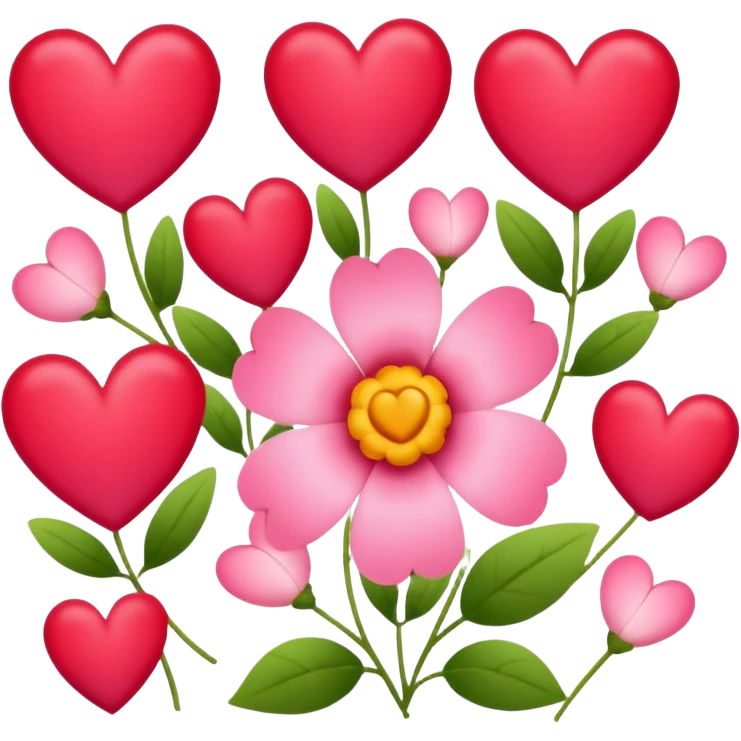 Flowers and hearts emoji
