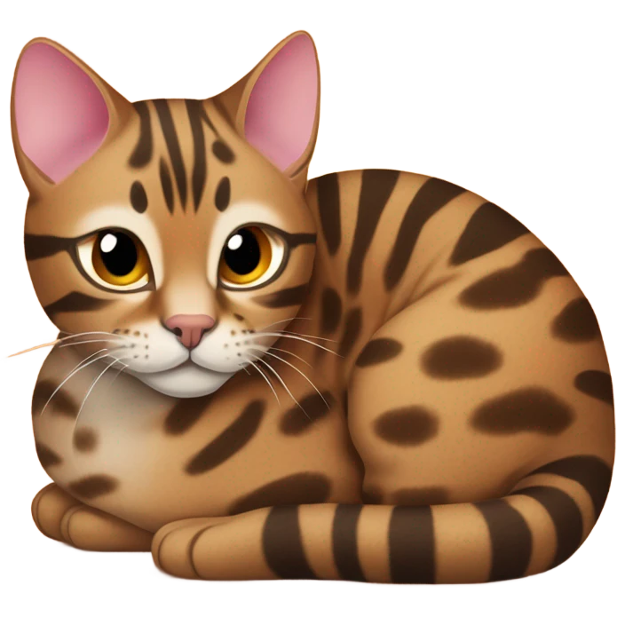stripy bengal cat curled up emoji