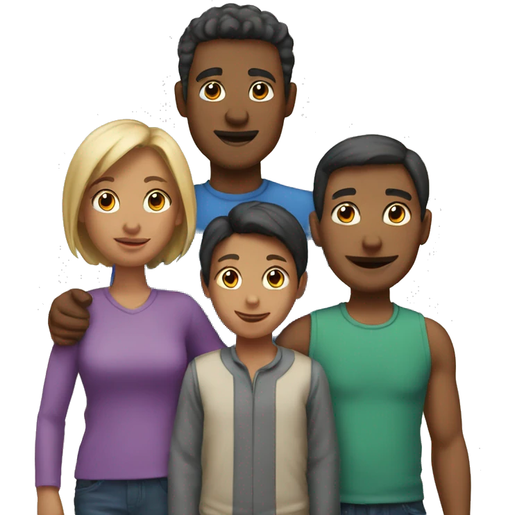 A family of 6 emoji