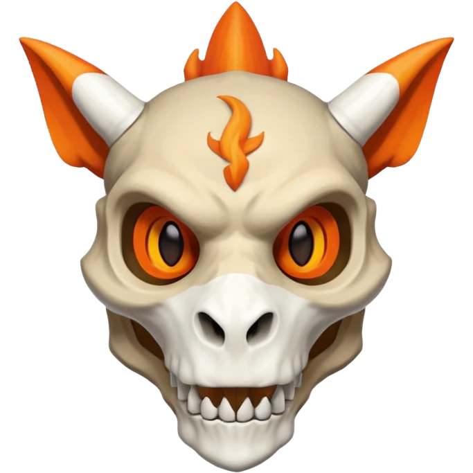 Skeletal Skull-mask-faced Cuzard-Cubone-Marowak-Charizard-Fakémon-Pokémon-Fusion emoji