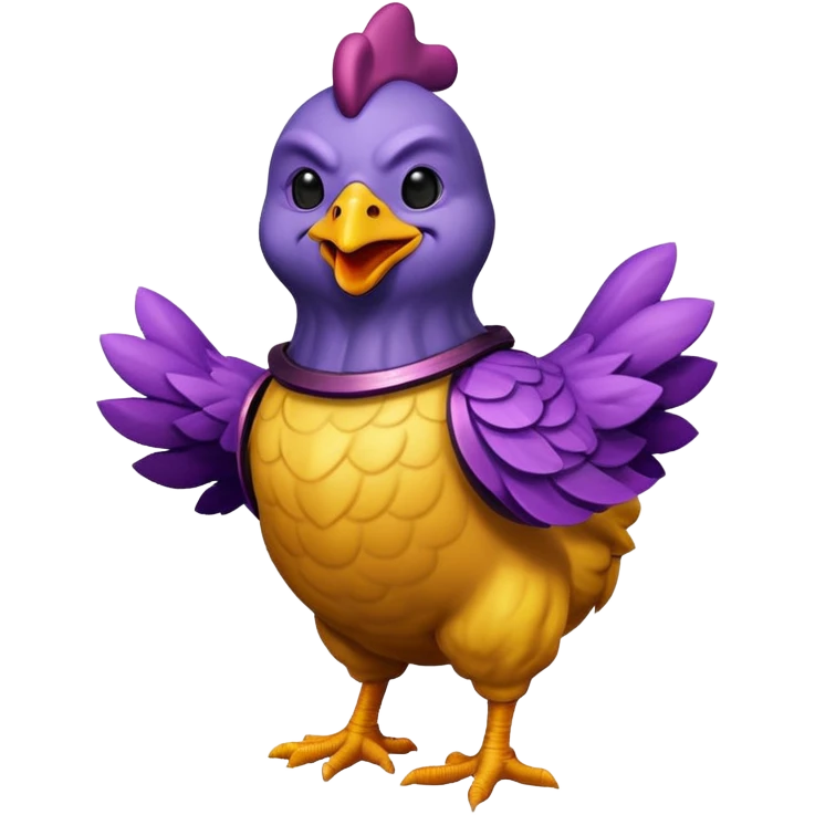 Thanos dressed like a chicken emoji