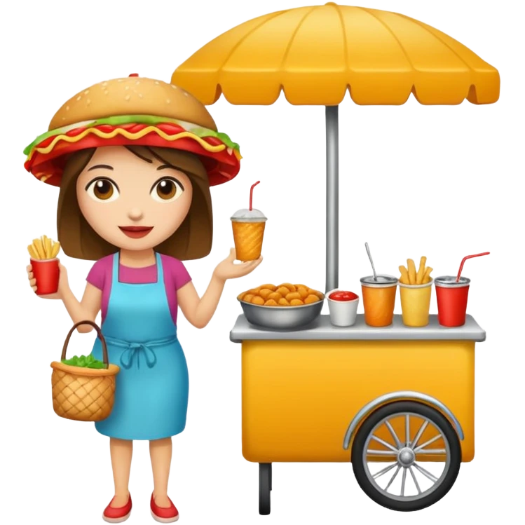 woman with street food emoji