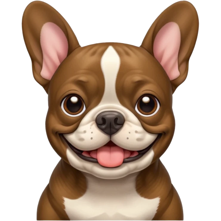 brindle french bulldog smiling emoji