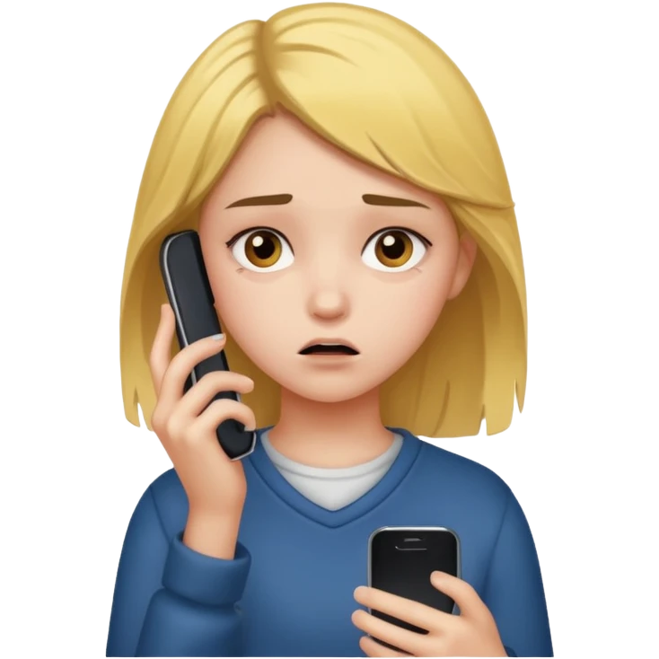 dramatic teenager holding a phone emoji