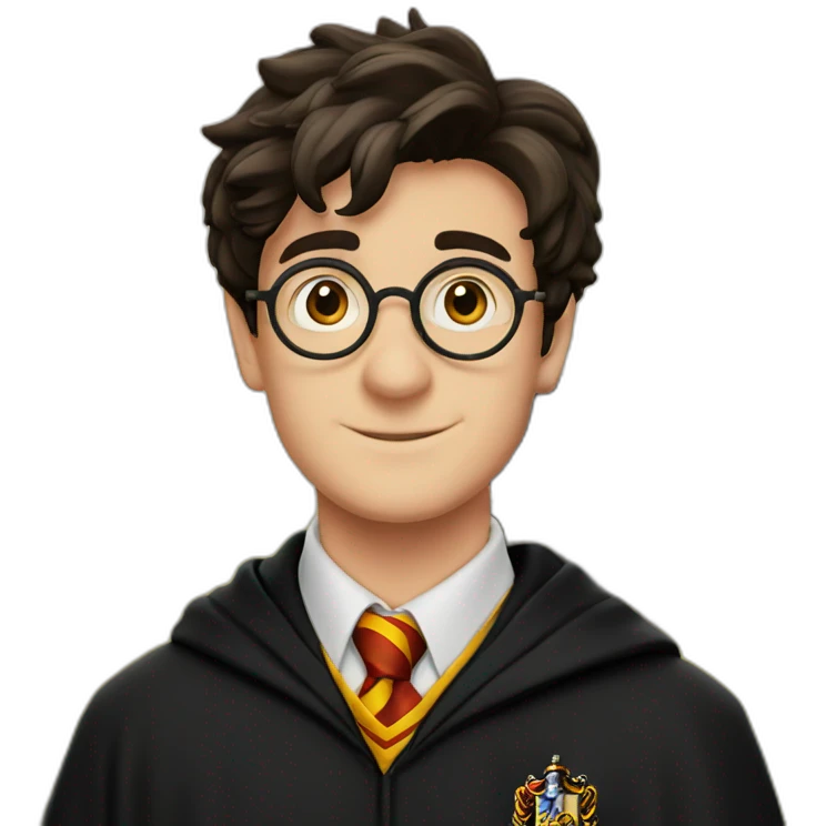Harry potter with hogwarts behind him emoji