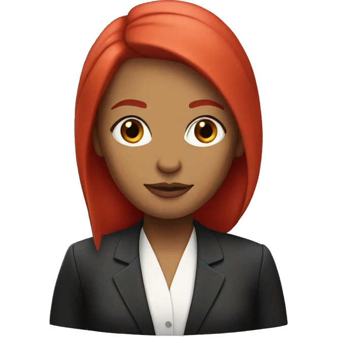 white lawyer woman with red straight hair  emoji