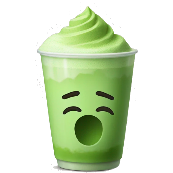 Matcha with ice without cream  emoji