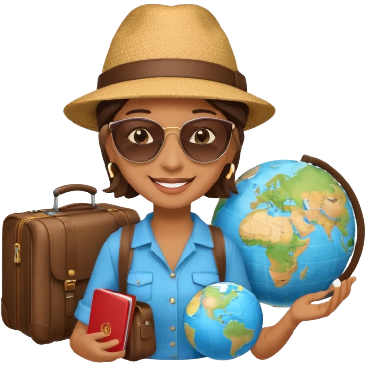 TRAVEL , travel bag , pass board, plane, glob emoji