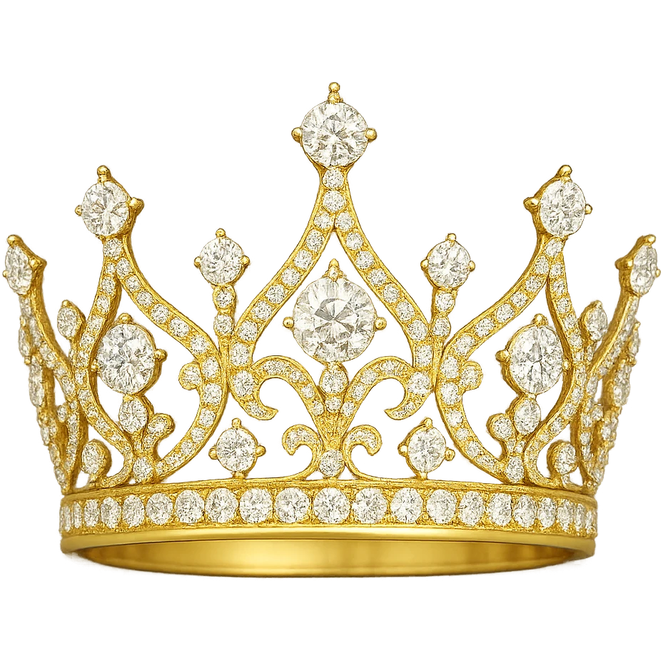 crown with a lemon yellow base, only sparkling gems, no butterflies emoji