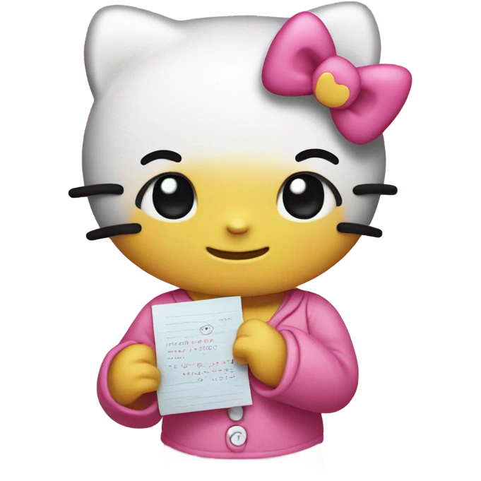 Hello kitty holding a letters S emoji