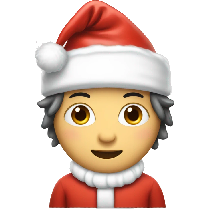 Chiikawa, little white chiikawa, with santa hat emoji