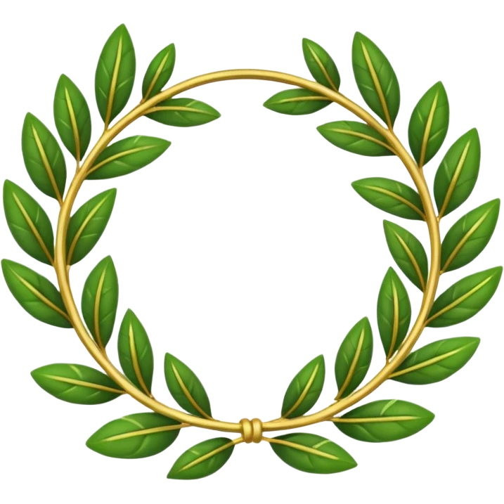 A stylized laurel wreath with thicker, cartoon-like leaves. emoji