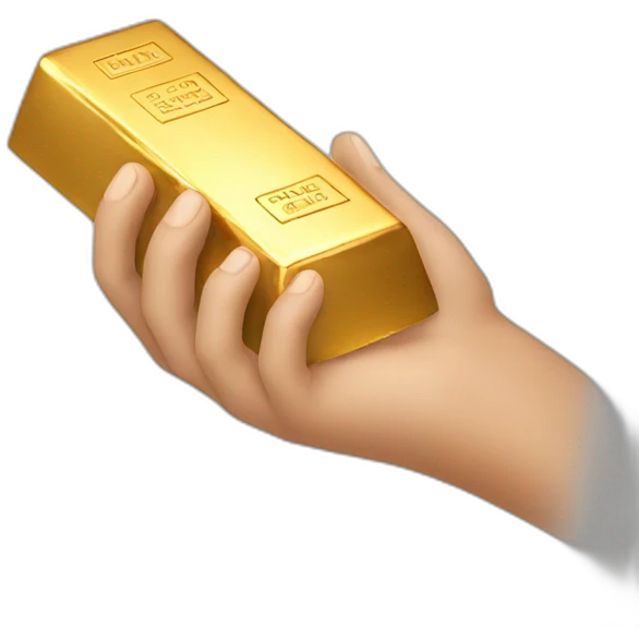 gold bar in hand emoji