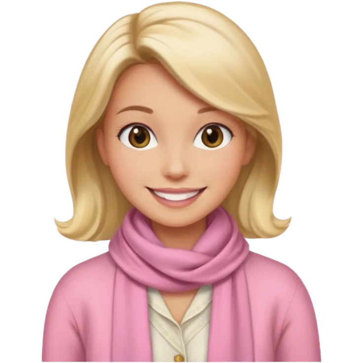 pink cardigan and  silk scarf emoji