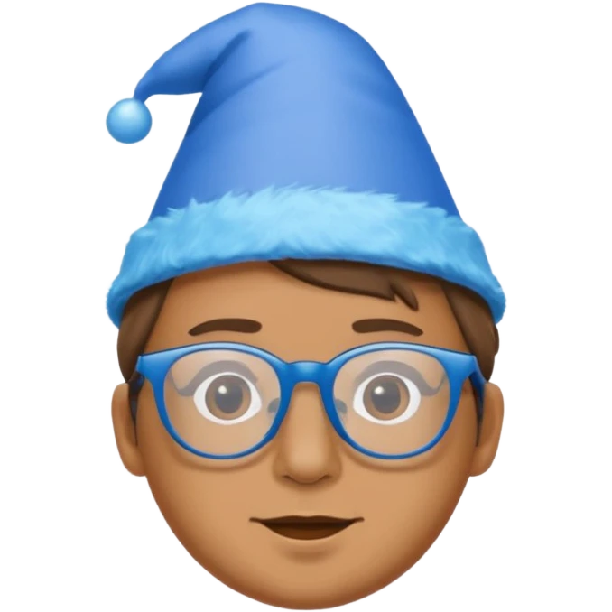 party blue hat bee with glasses emoji