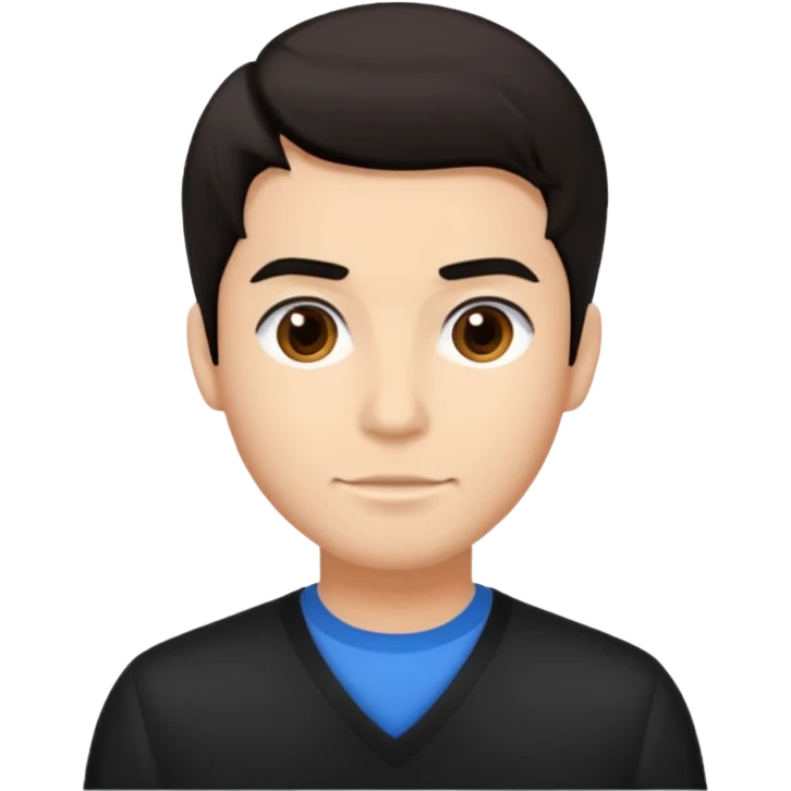 generate a emoji of man saying hii with normal skintone with some nice hair style with black-brown colour hair emoji