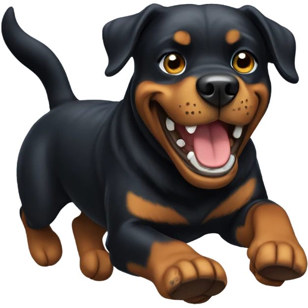 Rottweiler running and giving a thumbs up emoji