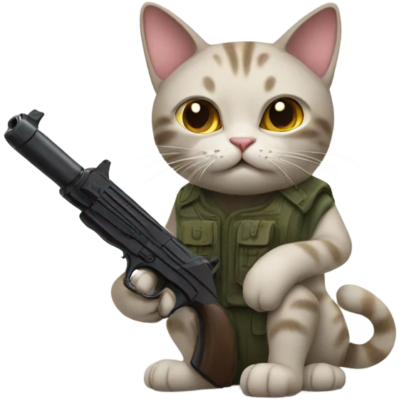cat with gun emoji