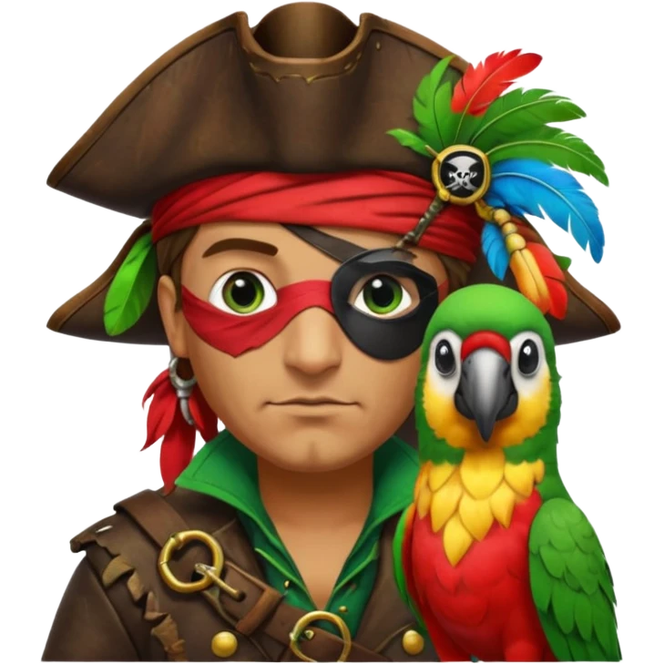 pirate and parrot emoji