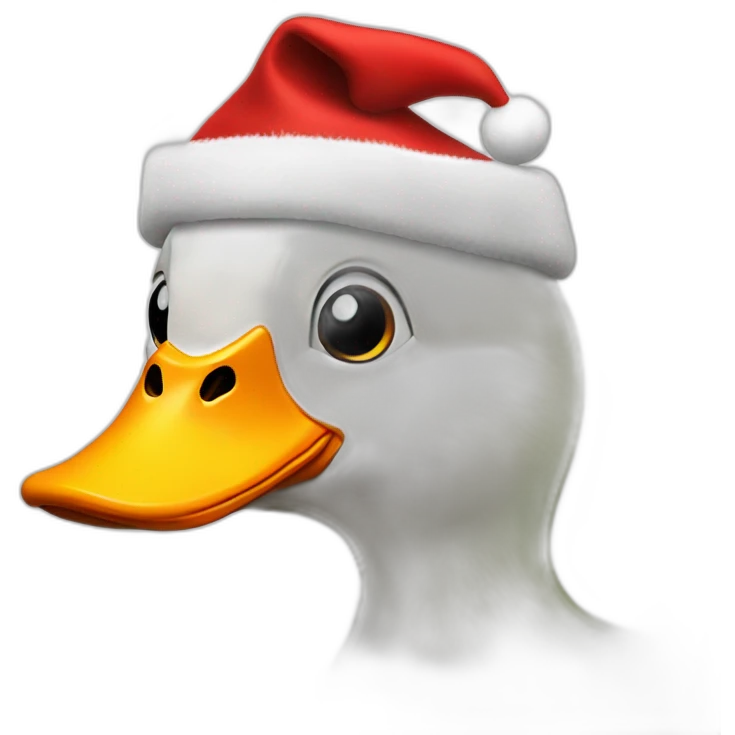 Duck a Santa hat emoji