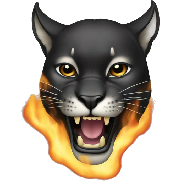 Black burning Puma emoji