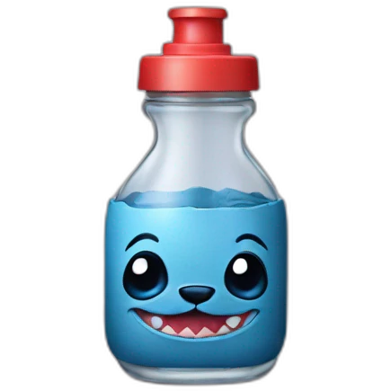 Stich with bottle emoji