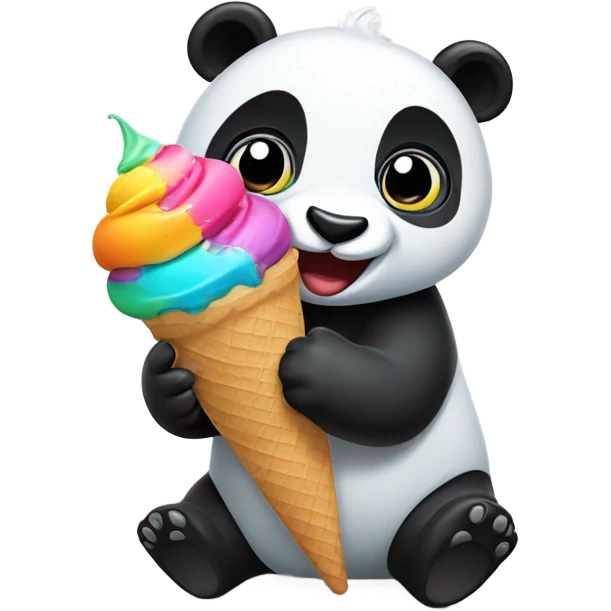 Panda eating ice cream emoji