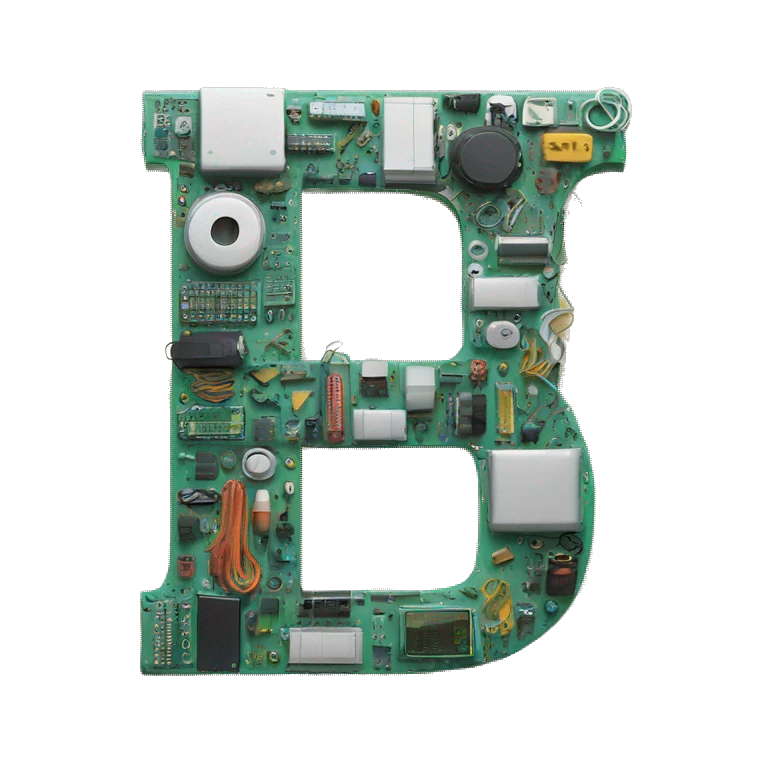 Letter U made of electronic parts emoji
