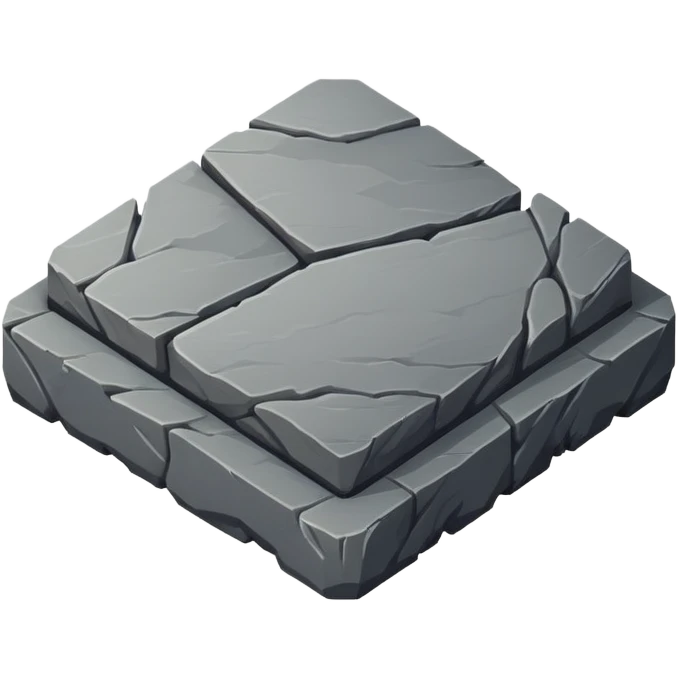 generate realistic detailed stone patform isometric view dark color emoji