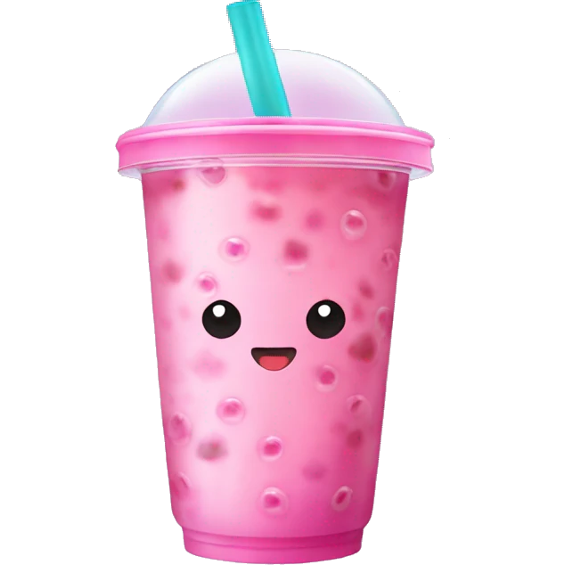 Bubble tea with pink lid emoji