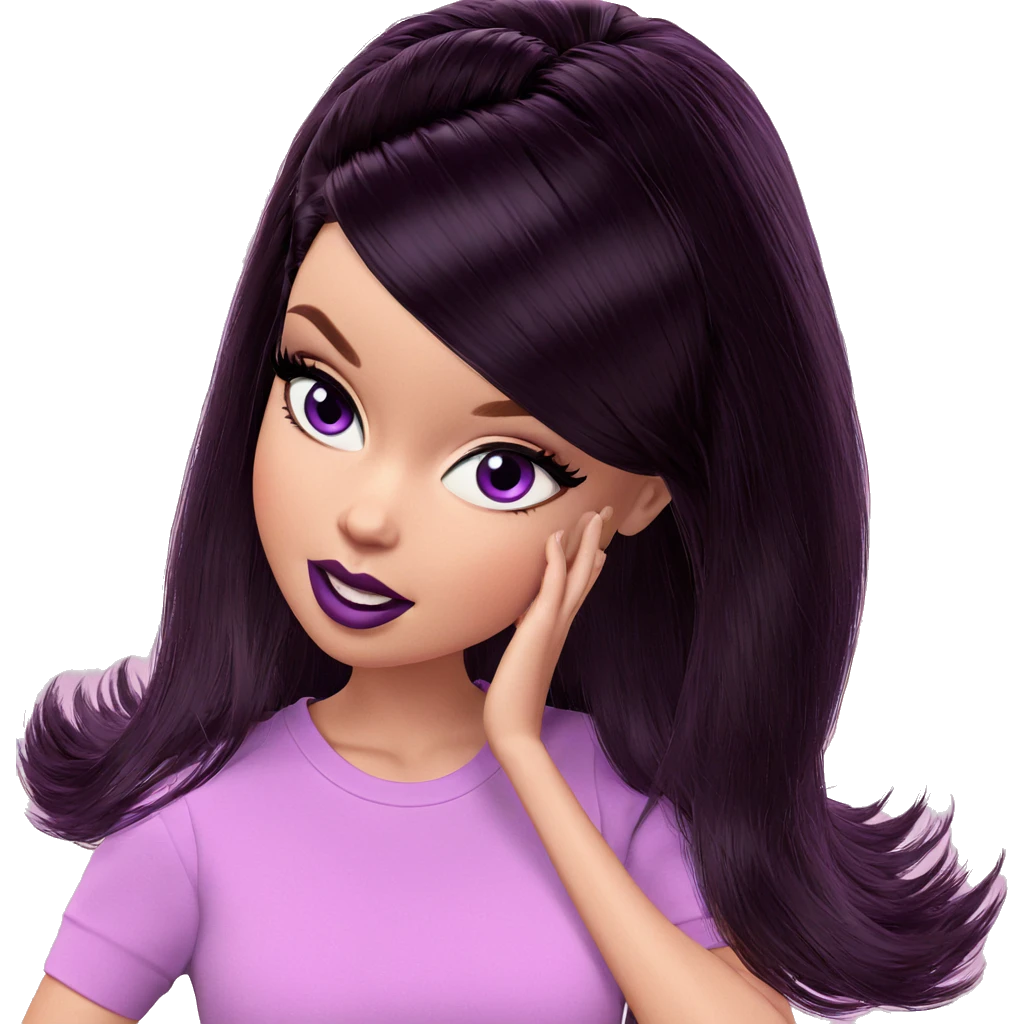 mysterious girl with purple eyes emoji