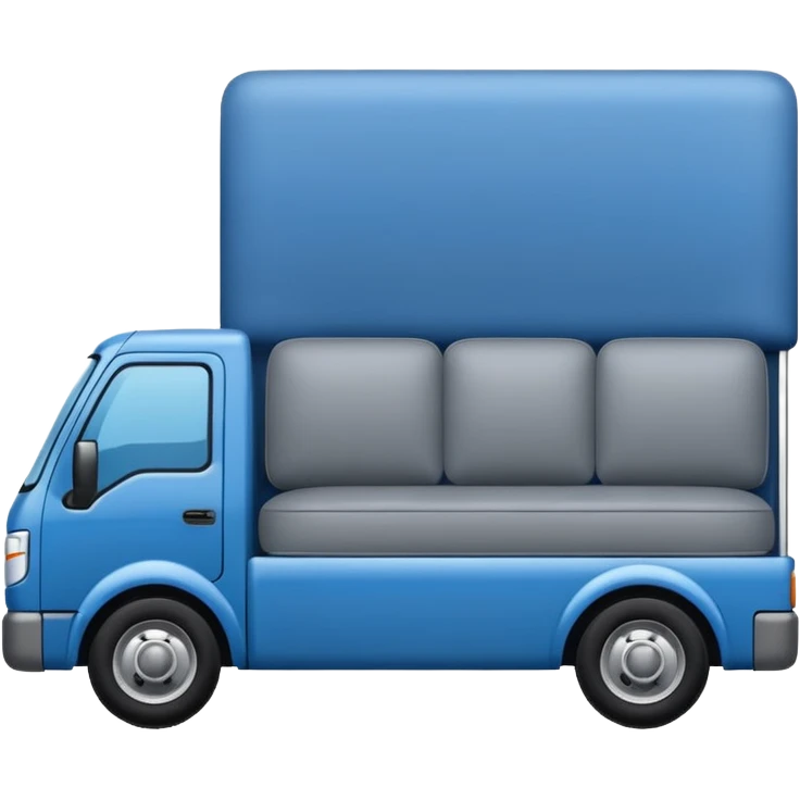 logo of a truck carrying a sofa, for furniture delivery 'Gruzovichek', iOS emoji style emoji