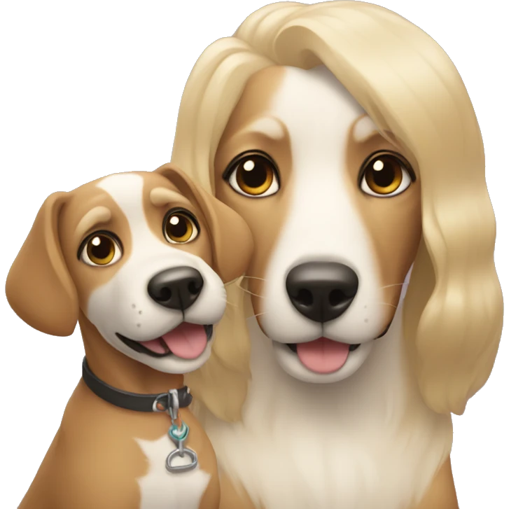 Dog with her dueña  emoji