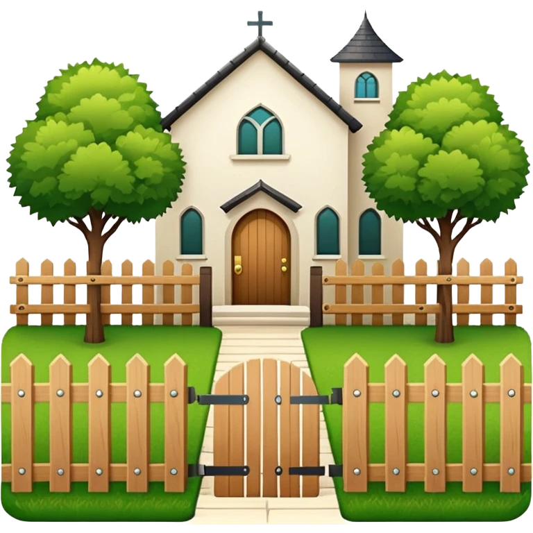 closed courtyard icon, safe private yard surrounded by buildings, minimal flat vector style emoji