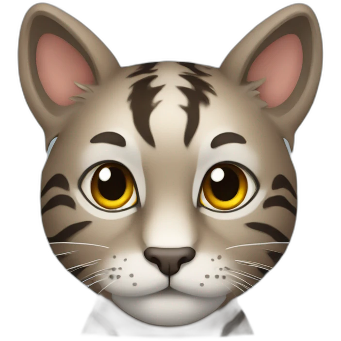 fluffy brown / grey tiger cat emoji