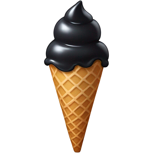 Black ice cream emoji