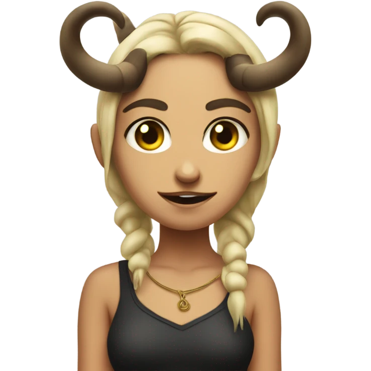 gilr with tail and horns on head with evil eyes emoji