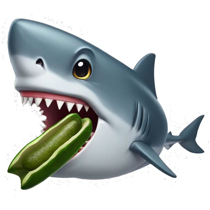 Shark eating pickle emoji
