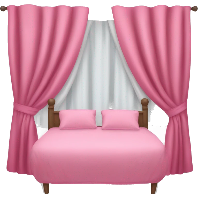 Pink bed with curtains  emoji