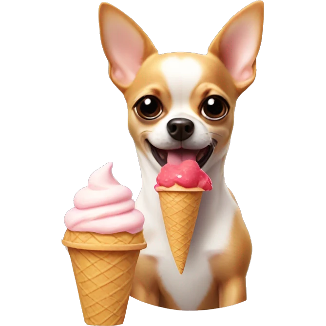 Chihuahua eating ice cream  emoji