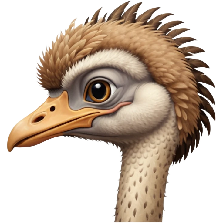 Cara de avestruz de perfil emoji
