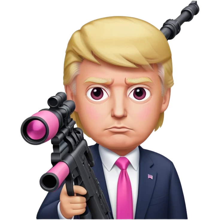 Donald trump holding a pink sniper emoji