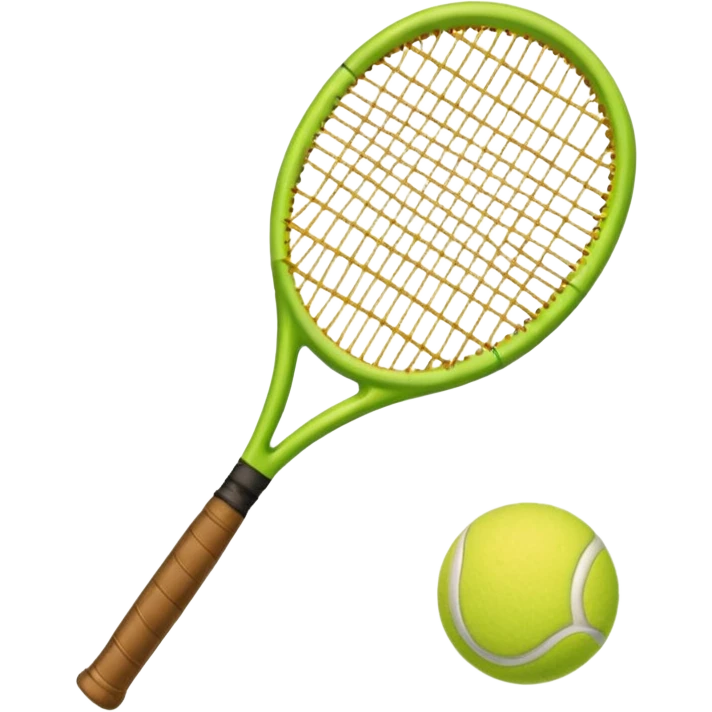 Tennis racket with a green tennis ball emoji