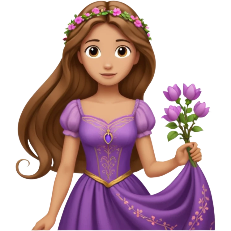 Rapunzel con el pelo marrón emoji