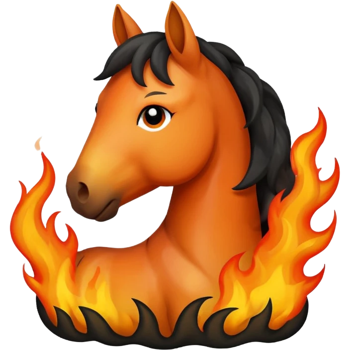 Sad fire horse emoji  emoji